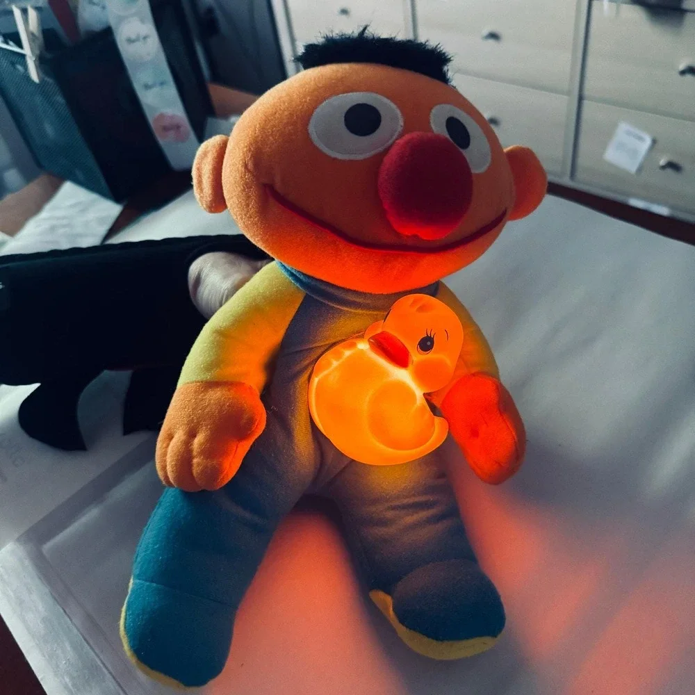 Vintage Beddy Bright Ernie Sesame Street Rubber Duckie Lights Up Playskool 1992